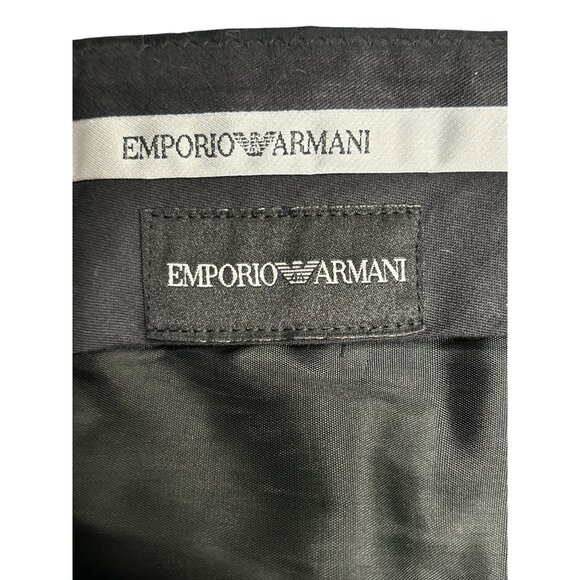 Emporio Armani Black Pinstripe Wool Viscose Mens Trousers Size 35 - Picture 3 of 9